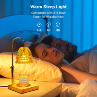 Lampe chauffante moderne en bois et verre à LED pour la décoration intérieure de la chambre à coucher 75 80 RBT Télécommande