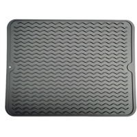 Tapis de séchage pliable en silicone, résistant à la chaleur, écologique, antidérapant, pour comptoir de cuisine ou évier