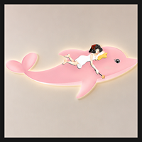 Lampe murale LED en forme de baleine pour fille, décoration murale d'animaux marins de dessin animé pour chambre d'enfant, crèche, salle de jeux, éclairage intérieur d'hôtel