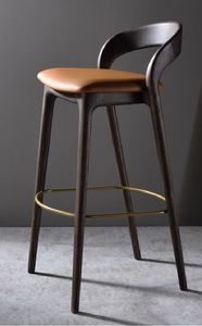 MORE DESIGN - <span class=keywords><strong>Taburete</strong></span> de Madera para Cafetería, Restaurante, Bar, con Cojín <span class=keywords><strong>Blanco</strong></span> y Reposabrazos Altos - Product Image 3
