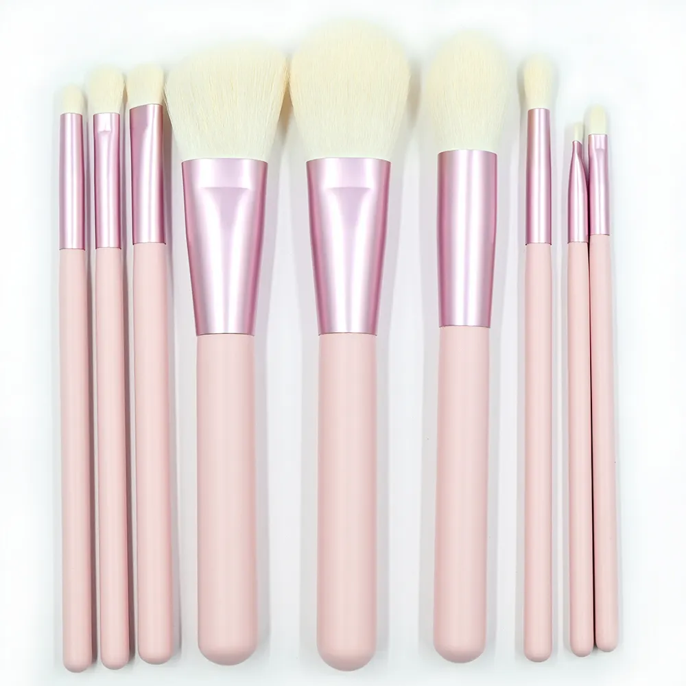 High Quality 9 Pcs Synthetic Hair Cosmetic Makeup Brush Set