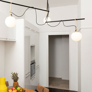 <span class=keywords><strong>Suspension</strong></span> linéaire Globe Cluster pour salle à manger îlot de cuisine sphère en verre opale métal noir <span class=keywords><strong>laiton</strong></span> Accent NH S3 lampe à <span class=keywords><strong>suspension</strong></span> - Product Image 3