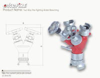 Okefire Robinet à boisseau sphérique en aluminium 1 3/4 pouces, haute qualité, 2 voies, pour la lutte contre l'incendie, avec raccord de dérivation d'eau