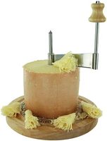 Totally Addict KD3160 Racloir Râpe À Fromage D18.6 X H24.5 Bois Beige Gris Transparent En Acier Inoxydable En Plastique Cloche Fromage Outils