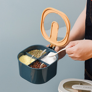 Joy Feel Seasoning <b>Container</b> Set 4 Compartment With Handle For <b>Kitchen</b> <b>Storage</b> Solid Seasonings - Product Image 4