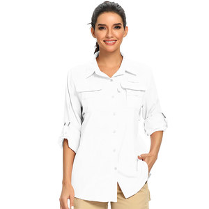 Camisa de Pesca Personalizada para <span class=keywords><strong>Mujer</strong></span>, Talla Grande, Impermeable, 100% Poliéster, UPF 50+, Transpirable, Resistente al Viento, Secado Rápido, para Actividades al Aire Libre y Safari - Product Image 1
