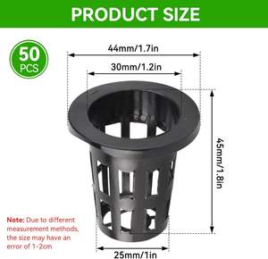 Macetas de malla ranurada de PVC para jardín, macetas redondas de malla para cultivo hidropónico, reutilizables, ecológicas, de 400 ml - Product Image 2