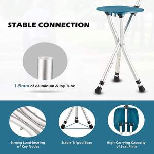 Canne <span class=keywords><strong>de</strong></span> marche pliable en alliage d'aluminium à hauteur réglable avec capacité <span class=keywords><strong>de</strong></span> charge <span class=keywords><strong>de</strong></span> 120 kg, <span class=keywords><strong>chaise</strong></span>-selle portable d'extérieur, bâtons <span class=keywords><strong>de</strong></span> marche - Product Image 4