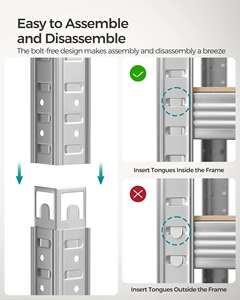 Estantería de Acero Resistente sin Pernos, Estante de Almacenamiento para Almacén, <span class=keywords><strong>Garaje</strong></span>, Taller, Fábrica - Product Image 4