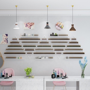 Modern Portable Metal Nail Polish <b>Display</b> Rack <b>Wall</b> <b>Mounted</b> for Nail Salon Shop Mall Supermarket Apartment Storage <b>Display</b> - Product Image 2