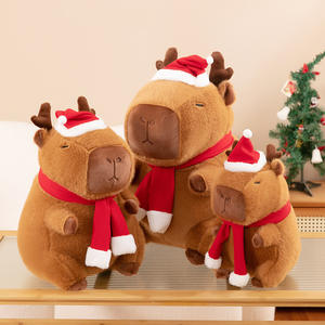 RuunJoy Capibara Kerstdecoratie Pluche Speelgoed Klauwautomaat Speelgoed Cartoon Gevuld Zacht Pluche Dierenknuffel Kinderen Nieuwjaarscadeaus - Product Image 5