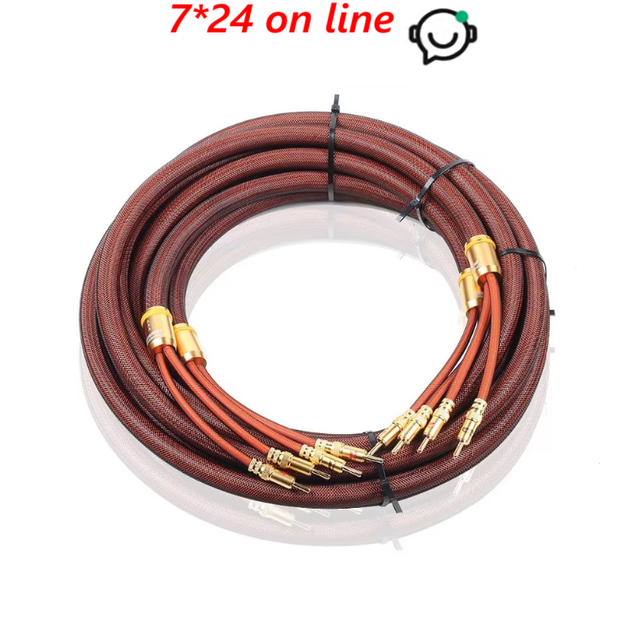 Choseal LB-5109 6N OCC Audiophile HIFI Speaker Cable 24K Gold-plated Banana Plug 2.5m Not DIY(pair)