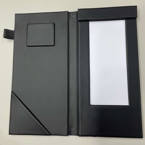 Porte-Comptes de Restaurant Personnalisé en Cuir PU Noir avec Éclairage LED - Product Image 1