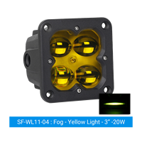 Projecteur de travail LED 20W, 3 pouces, encastré, pour conduite tout-terrain, antibrouillard, blanc, jaune, ambre, IP67, 9-36V DC, 12V, 24V, camion, SUV, 4x4