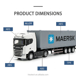Custom Logo 1:50 Scale Diecast Container Truck Model Alloy Tractor Trailer Cargo <strong>Lorry</strong> for Business Gift Ages 14+ OEM - Product Image 3