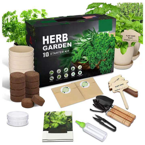 Kit de jardinage d'herbes aromatiques d'intérieur - Kit économique de démarrage <span class=keywords><strong>pour</strong></span> plantes aromatiques DIY, idées cadeaux <span class=keywords><strong>pour</strong></span> femmes, mamans, amies - Product Image 1