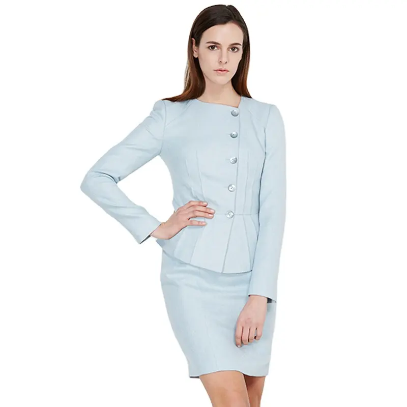 Guangzhou Suit Factory Elegant Skirt Suits For Office Ladies Tops Brand Fashion Women Suits for Bank Teacher School Uniforms