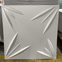 Panel Dinding PVC 50cm*50cm Mudah Dipasang 3D Segitiga Latar Belakang Sofa Putih Matte Panel Dinding Interior