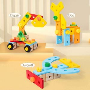 Safe Natural Wood Vehicle Blocks Diy Stem Wooden <b>Tool</b> Construction <b>Set</b> for <b>Kids</b> - Product Image 5