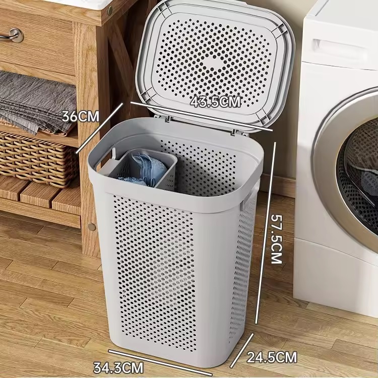 Elegant Gray_Linen Storage Basket