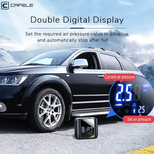 CAFELE Pompe de gonflage de voiture électrique Portable Puissant gonfleur de pneu Compresseur d'air de voiture numérique sans fil pour <span class=keywords><strong>moto</strong></span> vélo - Product Image 2