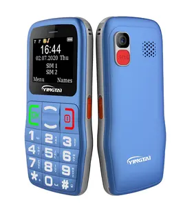 ying tai manufacturer easy to use 1.77 inch dual sim 4g lte Torch FM MP3 MP4 mobilephone bar senior phone big iu senior phone