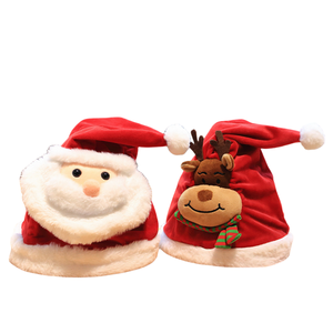 Jouet en peluche personnalisé drôle de conception de chapeau de Noël jouet en peluche d'animal en peluche - Product Image 1