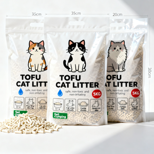 BENJIE Staubarme Stark Klumpende Biologisch Abbaubare Umweltfreundliche Hochwertige Großpackung Streifen-Tofu-Katzenstreu 5kg - Product Image 1