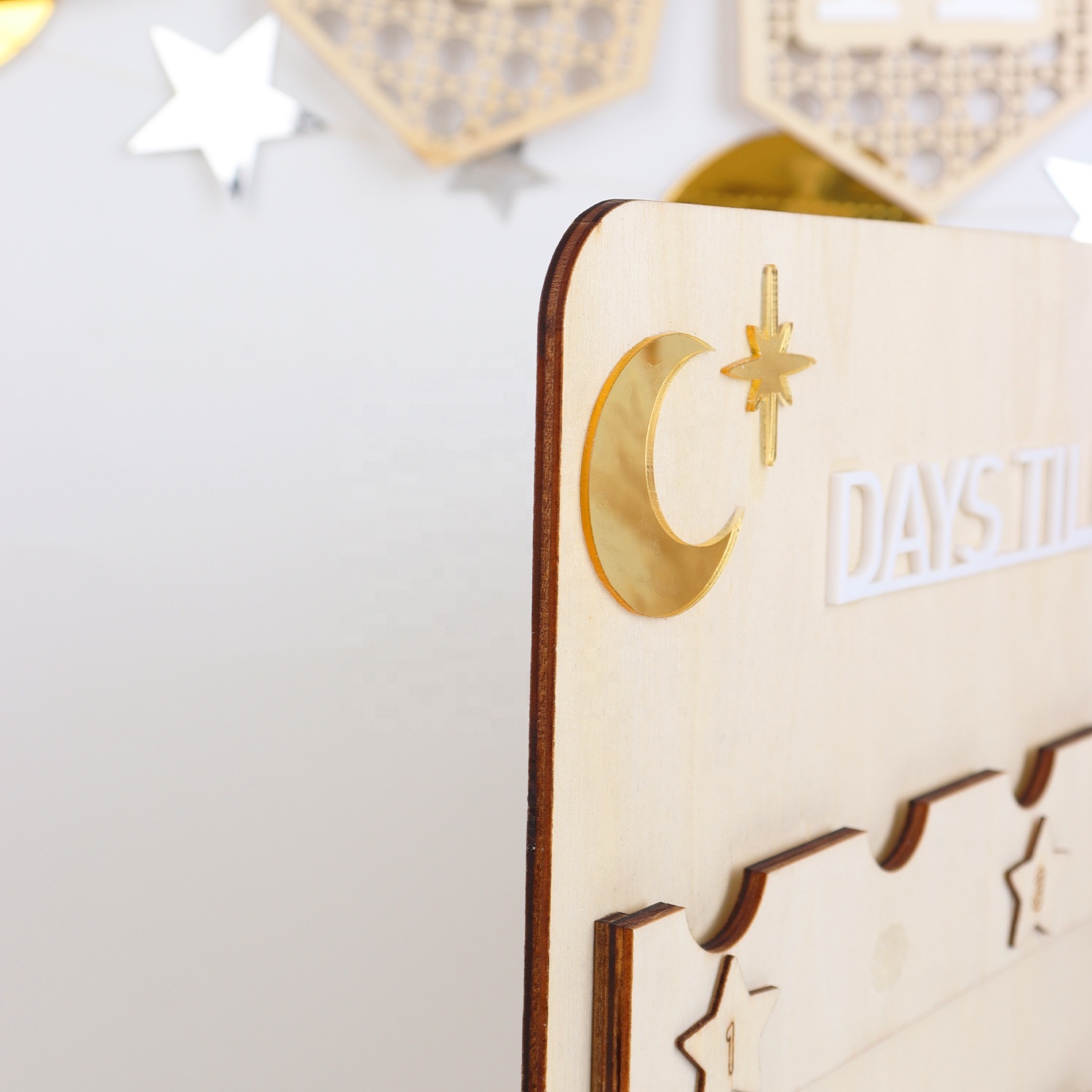 Calendario Dell'Avvento Ramadan In Acrilico - Conto Alla Rovescia Per Eid Al-Fitr, Decorazione Casa 22x25cm