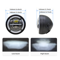 Phare LED de moto 20W à faisceau lointain, mini projecteur rond auxiliaire avant tout-terrain de 5,75 pouces, style populaire
