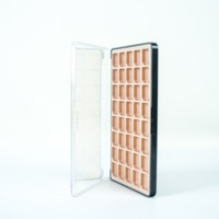 Palette d'ombres à paupières de grande capacité Emballage cosmétique d'ombres à paupières carrées roses en plastique 40 couleurs