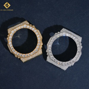Prix d'usine Lunette de montre en Moissanite Or rose Argent sertie de diamants Bijoux de mode GM2100 Lunette de montre en Moissanite VVS argentée - Product Image 4