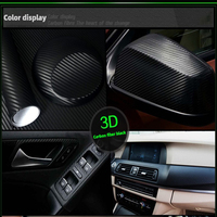 3d Texture Noir rouge Bleu orange argent accessoires d'intérieur automobile films de décoration en vinyle personnalisés autocollant en fibre de carbone pour voiture
