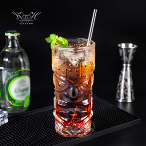 Taza de Vidrio <span class=keywords><strong>Tiki</strong></span> de Diseño Novedoso de 430 ml, Taza de Cristal Transparente Estilo Hawaiano para Fiestas en Casa, Vaso para Beber Cócteles Sin Plomo - Product Image 5