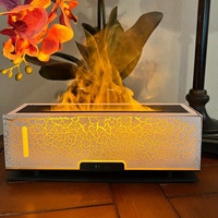 Diffuseur d'arômes à flamme améliorée, humidificateur à impulsion à brume froide, anti-fumée, anti-poussière, capacité 2L, silencieux, avec minuterie automatique, pour la maison, en plastique