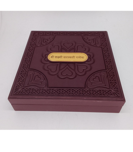 Conjunto de regalo religioso hindú de lujo de acero inoxidable chapado en oro ecológico Lakshmi Saraswati Ganesh Idol hecho a mano Diwali - Product Image 3