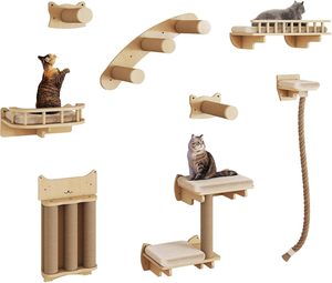 Rascador para Gatos <span class=keywords><strong>de</strong></span> Sisal Natural con Juguetes Colgantes - Base <span class=keywords><strong>de</strong></span> Madera Resistente, Poste Rascador Duradero para Gatos <span class=keywords><strong>de</strong></span> Interior - Product Image 1