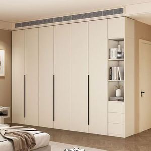 Armoire élégante de luxe dressing dans la garde-robe système de rangement placard armoires en bois massif - Product Image 4
