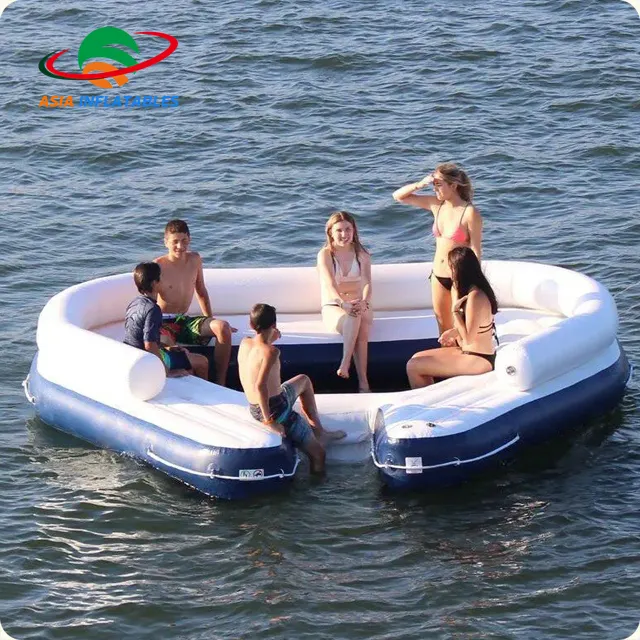 Personalizado inflable flotante <span class=keywords><strong>isla</strong></span> flotante Oasis parque acuático para yate moto de agua bote a Pedal