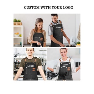 Vente chaude Tabliers en toile avec logo personnalisé Sangle réglable Facile à porter Uniforme Tablier pour homme et femme pour restaurant Noir Rose <span class=keywords><strong>Café</strong></span> - Product Image 6