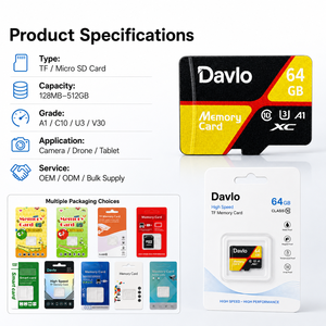 128GB <span class=keywords><strong>64GB</strong></span> Mini TF <span class=keywords><strong>SD</strong></span>-kaart V30 Plastic Compatibel met telefoon, gameconsole, camera, MP3, DVR - Product Image 5