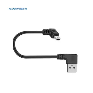 Cabo usb 2.0 macho para mini 5 pinos l, cabo de carregamento de dados usb para câmera mp3 0.25m 0.5m 1m