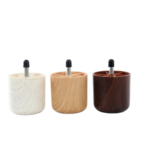 Pieds de meubles en plastique effet marbre crème et grain de bois, cylindriques ronds de 60 mm avec boulon pour canapé