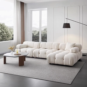 Sofá modular Chameleon Diseño minimalista italiano para espacios compactos Bloques modulares en forma de nube de estilo shearling Sofá nuevo de moda - Product Image 2