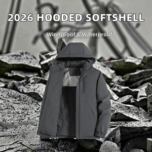 เสื้อแจ็คเก็ตซอฟต์เชลล์แบบมีฮู้ด สปอร์ตแฟชั่นลำลองสำหรับกิจกรรมกลางแจ้ง ปี 2026 สำหรับผู้ชายและผู้หญิง กันลม กันน้ำ มีซิป เหมาะสำหรับใส่ในชีวิตประจำวันช่วงฤดูใบไม้ผลิ - Product Image 2