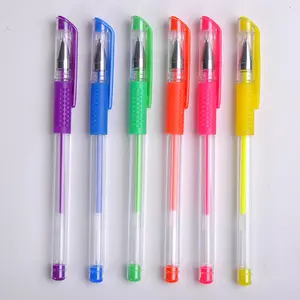 Eco-friendly Plastic Good Quality Wholesale 6 Colors Custom Gel Pen