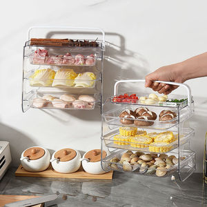 <b>Stackable</b> Food <b>Storage</b> Trays Rectangle 4-7 Compartments Multi Layer Kitchen Prep <b>Container</b> Household Use - Product Image 4