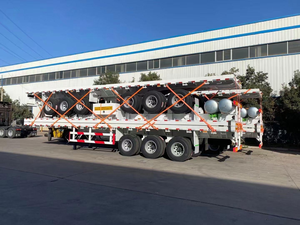 China Manufacturer's 3 Axle 40ft Iron Container Semi <b>Trailer</b> Flat Bed Flatbed <b>Trailer</b> for Sale - Product Image 3