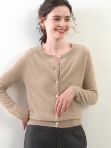 Mùa Thu Của Phụ Nữ Giản Dị Cardigan Mới Vòng Cổ Áo Len Với Màu Rắn Dệt Kim Cho Mùa Xuân Outwear Làm Mềm Cashmere - Product Image 2