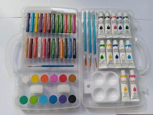 Kit de Peinture Artistique pour Enfants : Coffret en Plastique pour <span class=keywords><strong>Dessin</strong></span>, Coloriage, Cadeau, Papeterie, Peintures Acryliques, Gouaches, Pastels à l'Huile - Product Image 2